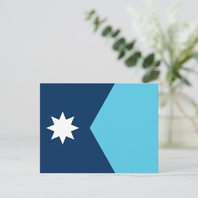 Postcard with Flag of Minnesota, USA (Standing Front)