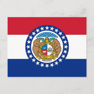 Postcard with Flag of Missouri State - USA