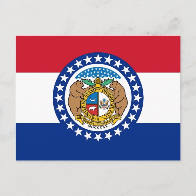 Postcard with Flag of Missouri State - USA (Front)