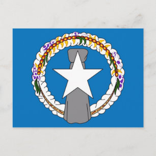 Postcard with Flag of Northern Mariana Islands