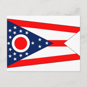 Postcard with Flag of Ohio State - USA