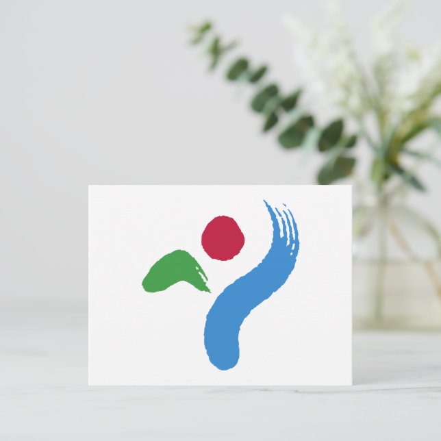 Postcard with Flag of Seoul, South Korea (Standing Front)