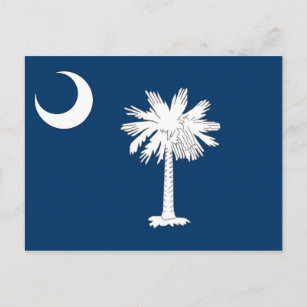 Postcard with Flag of South Carolina State - USA