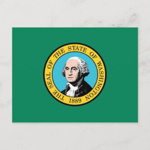 Postcard with Flag of Wasington State - USA
