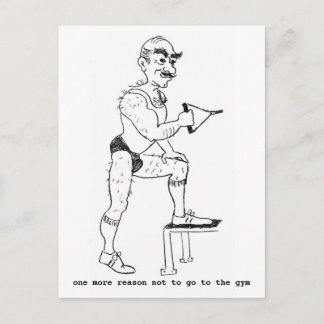 postcard with hand-drawn caricature