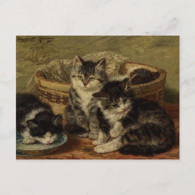 Postcard With Henriette Ronner-Knip Painting (Front)