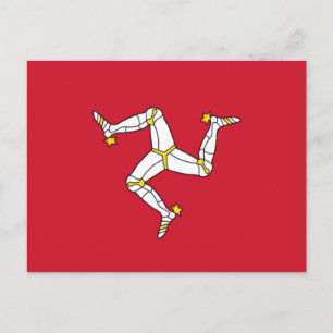 Postcard with Isle of Man Flag, UK
