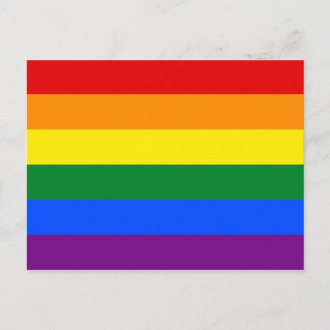 Postcard with LGBT Rainbow Flag (Front)