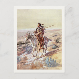 Postcard With Painting Of Native American