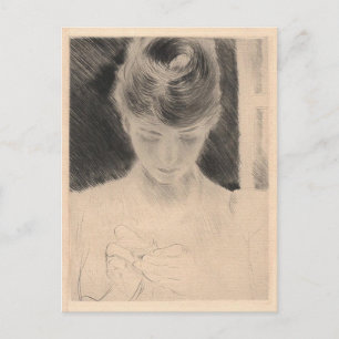 Postcard With Paul Cesar Helleu Painting