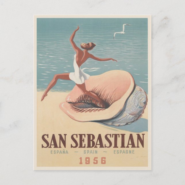 Postcard with San Sebastian Advertising Print (Front)