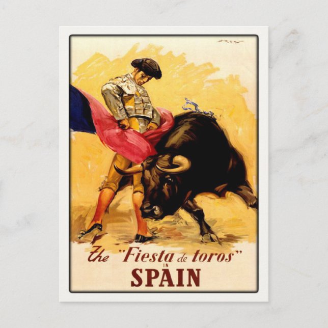 Postcard with Spanish Bullfight Poster (Front)