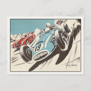 Postcard With Track Racing Poster Print