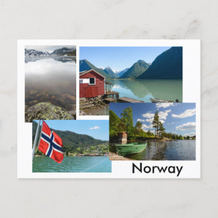 Postcard with various landscapes in Norway