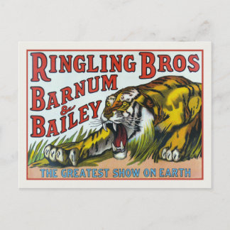 Postcard with Vintage Circus Tiger Print