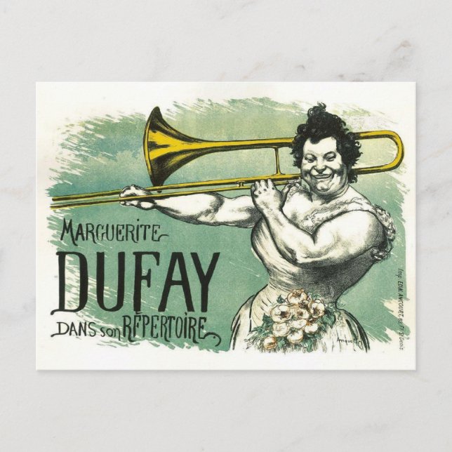 Postcard with Vintage French Poster Print (Front)