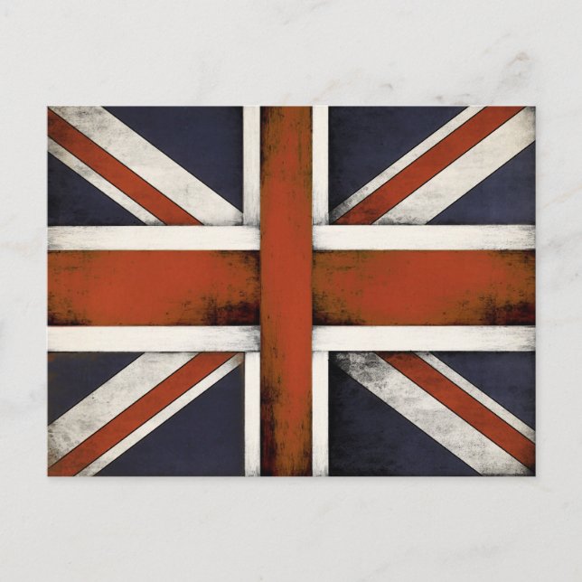 Postcard with Vintage Great Britain Flag (Front)