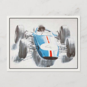 Postcard With Vintage Racing Car