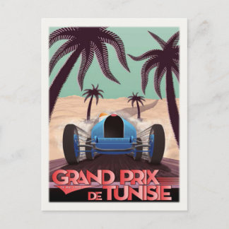 Postcard With Vintage Racing Poster