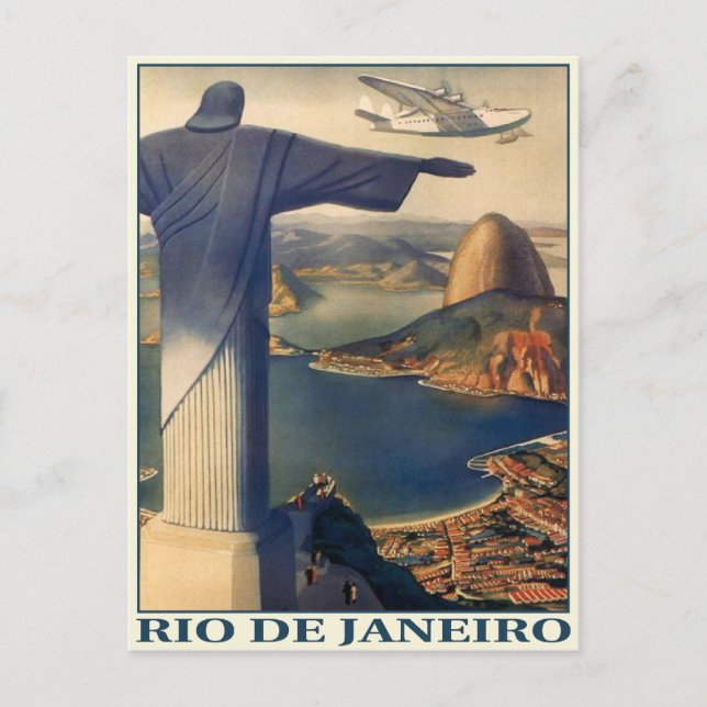 Postcard with Vintage Rio de Janeiro Print (Front)