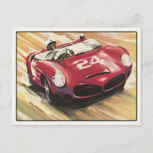 Postcard With Vintage Sport Car Poster Print