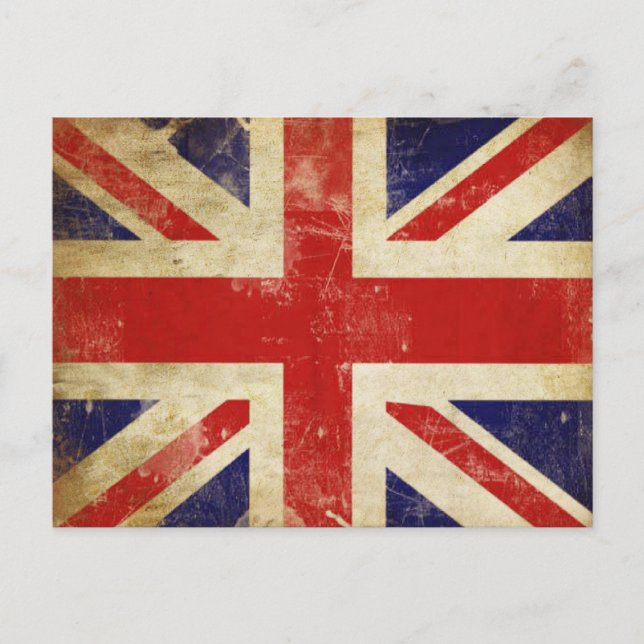 Postcard with Vintage United Kingdom Flag (Front)