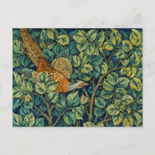 POSTCARD WITH WILLIAM MORRIS "PHEASANT" DESIGN