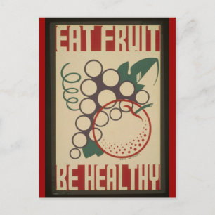 Postcard-WPA-Eat Fruit Be Healthy Postcard