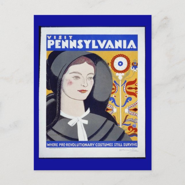 Postcard-WPA-Visit Pennsylvania Postcard (Front)