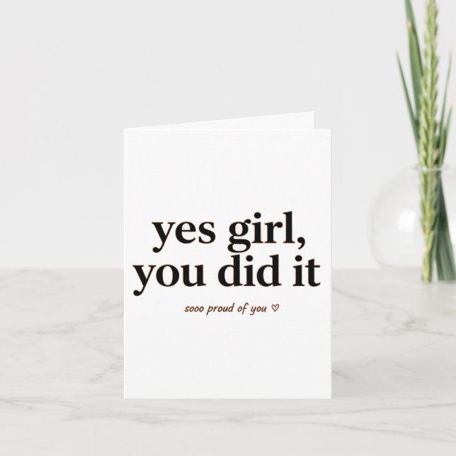 Postcard yes Girl you did it, gift card graduation (Front)