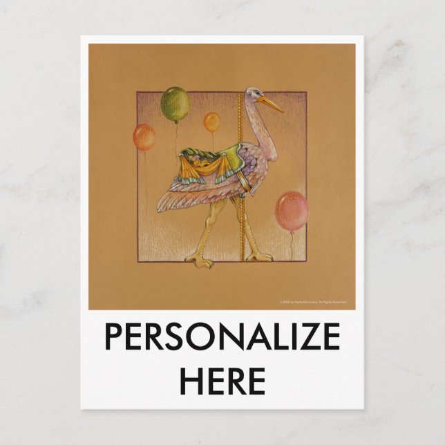 Postcards - Carousel Stork (Front)