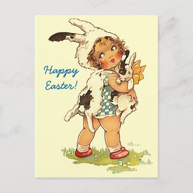 Postcards Easter Greetings PC Cute Vintage Style (Front)