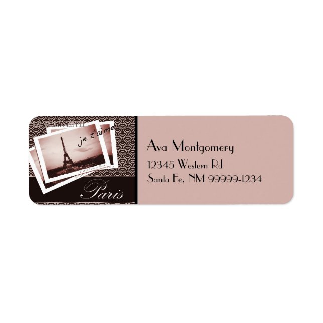 Postcards from Paris Return Address Label (Front)