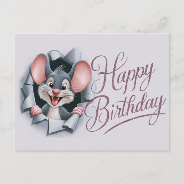 Postcards Happy Birthday Souris 06 (Front)