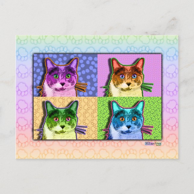 Postcards - Pop Art Cat (Front)
