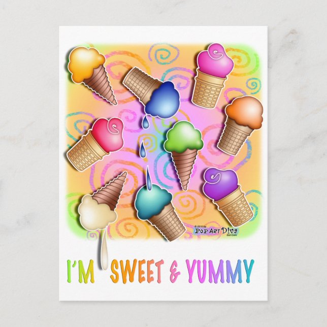 Postcards - Pop Art ICE CREAM CONES (Front)