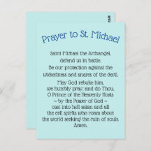 Postcards Prayer to Saint Michael the Archangel 