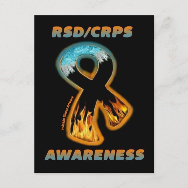 POSTCARDS...RSD/CRPS - Fire & Ice Ribbon Postcard (Front)