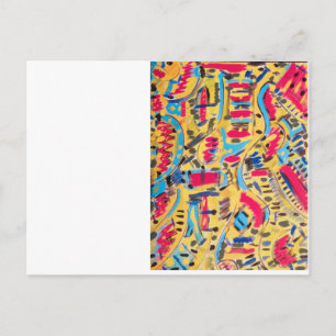 Postcards, with colourful abstract designs postcard