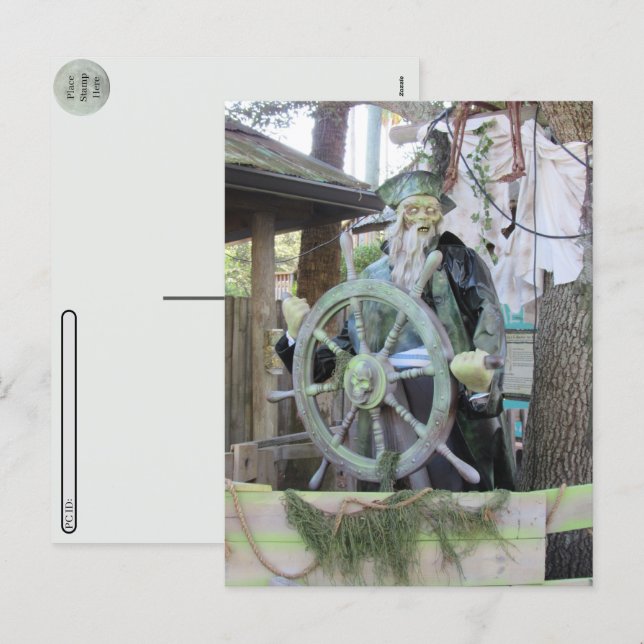 Postcrossing - Ghost Pirate Halloween Postcard (Front/Back)