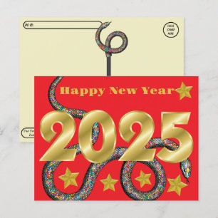 Postcrossing Happy 2025 Year of the Snake Postcard
