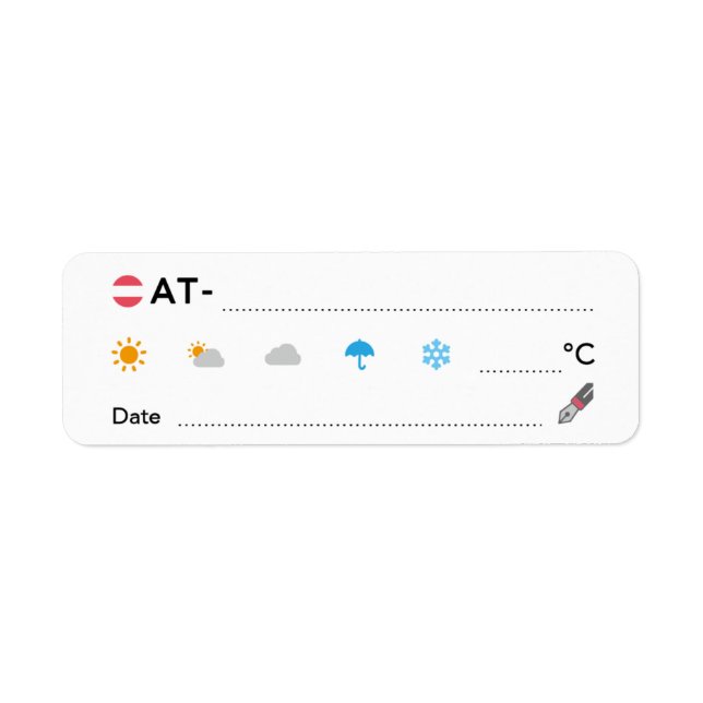 Postcrossing ID AT Austria Österreich Weather Date (Front)