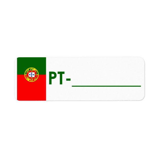 Postcrossing ID Label Portugal "Flag Style" (Front)
