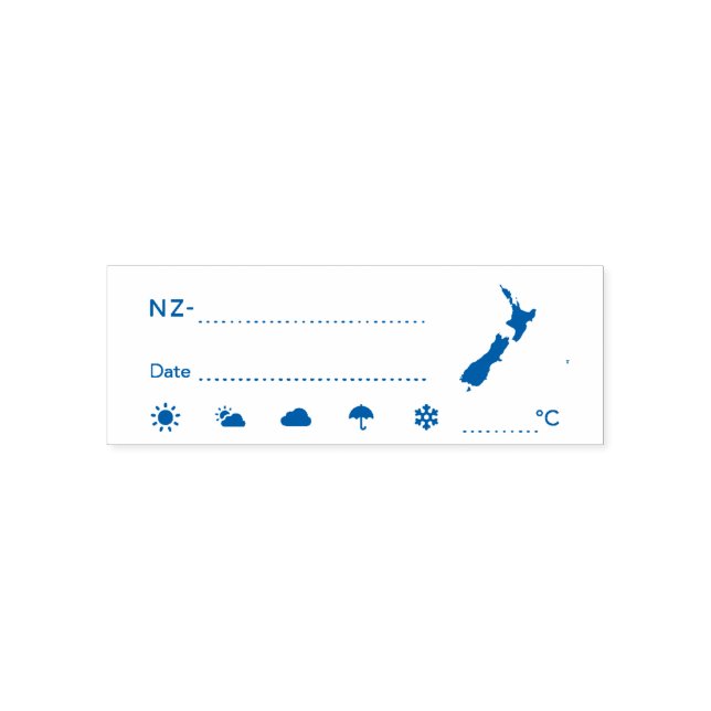 Postcrossing ID NZ New Zealand Weather Date Self-inking Stamp (Design)