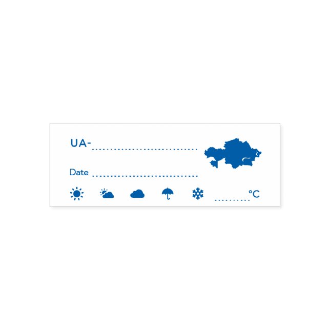 Postcrossing ID UA Ukraine Украї́ Weather Date Self-inking Stamp (Design)