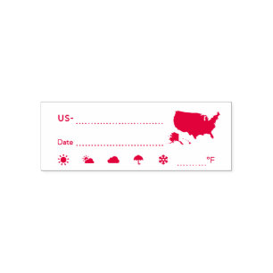 Postcrossing ID US America Weather Date Self-inking Stamp