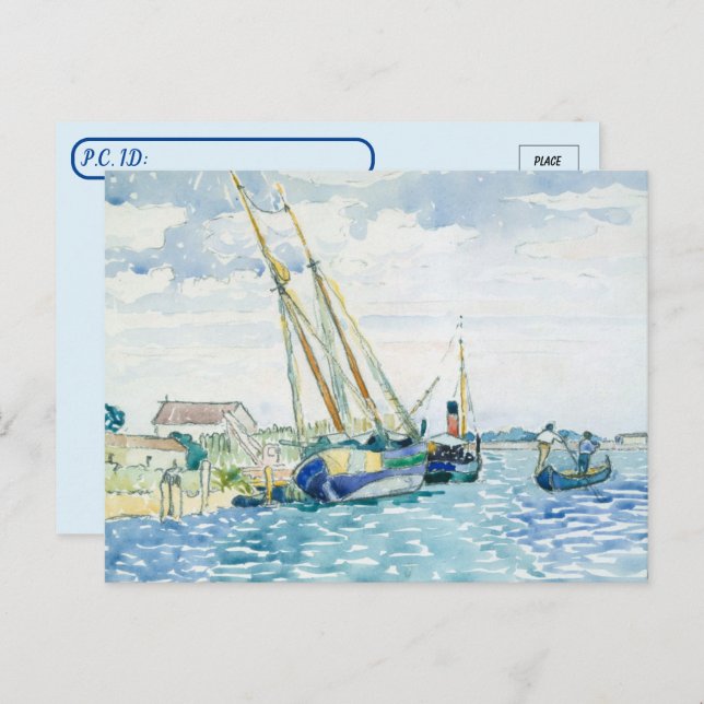 Postcrossing Marine Scene Watercolor Painting Postcard (Front/Back)