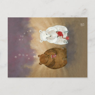 Postcrossing postcarw with Bears having tea Postcard