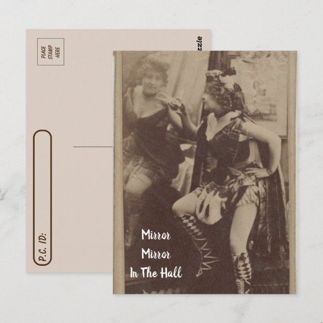 Postcrossing Vintage Lady in the Mirror Postcard (Front/Back)