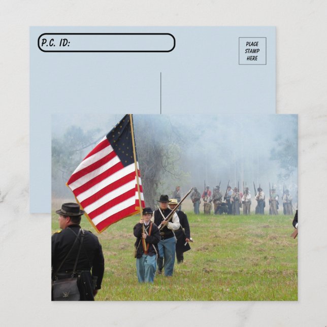 Postcrossing War March - Civil War Reenactment  Postcard (Front/Back)